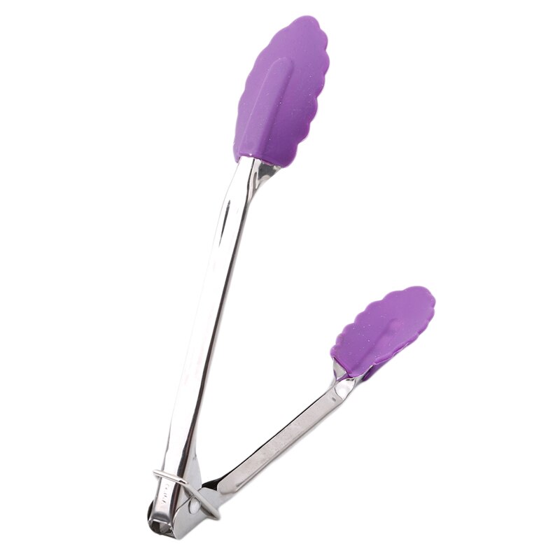 1 Pc BBQ Tongs Silicone Cover Food Tongs Lock Barbecue Clip Clamp Stainless Steel Bread Tongs Kitchen Tools