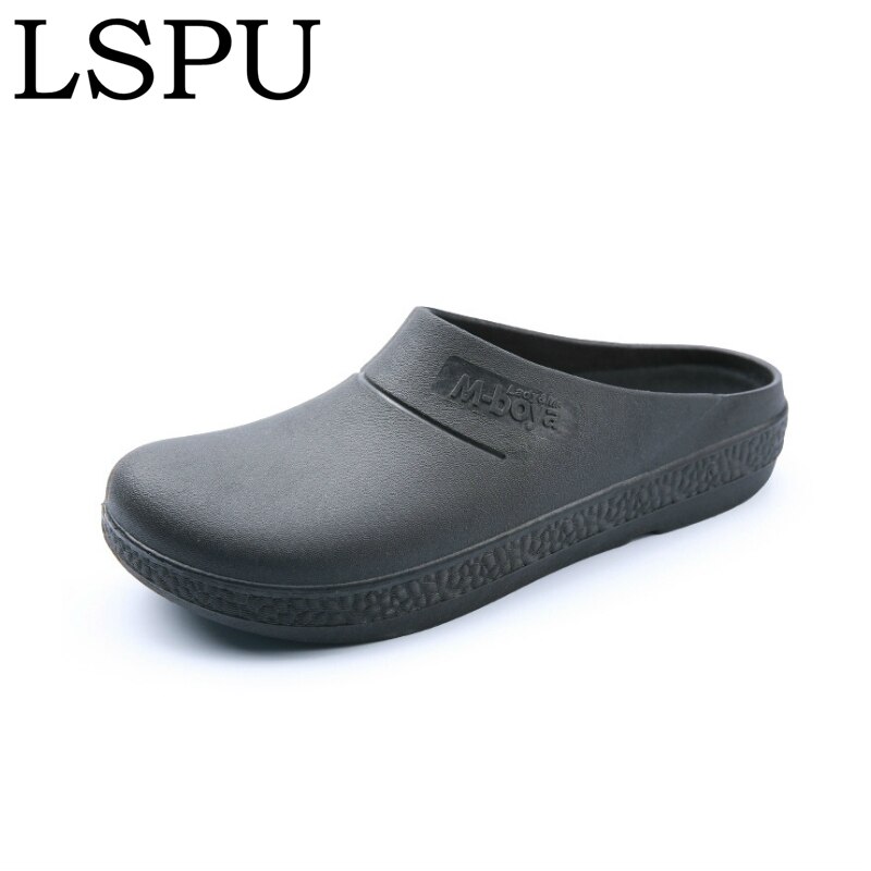 Eva antislip waterdichte oliebestendige keuken chef-kok schoenen meester kok hotel restaurant werkschoenen pantoffels platte sandalen