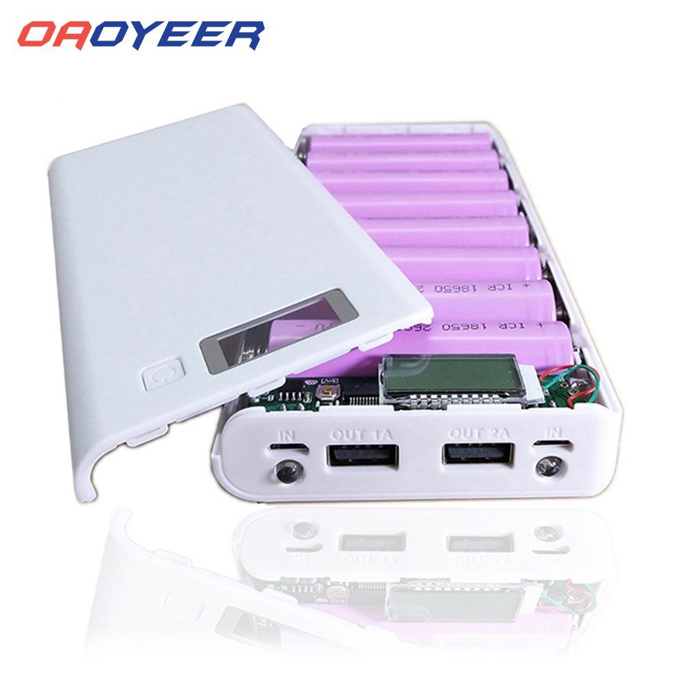 Oaoyeer 8*18650 5V Dual Usb Batterij Power Bank Case Power Bank Batterij Opbergdoos Powerbank Charger Box shell Case