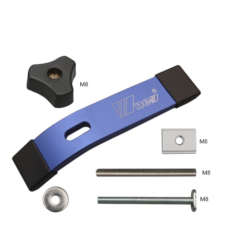T Track Hold Down Clamps Double Cut Profile Universal T-Track Clamps Woodworking and T Track CNC Aluminum Alloy Router Clamps: 1 Set Blue