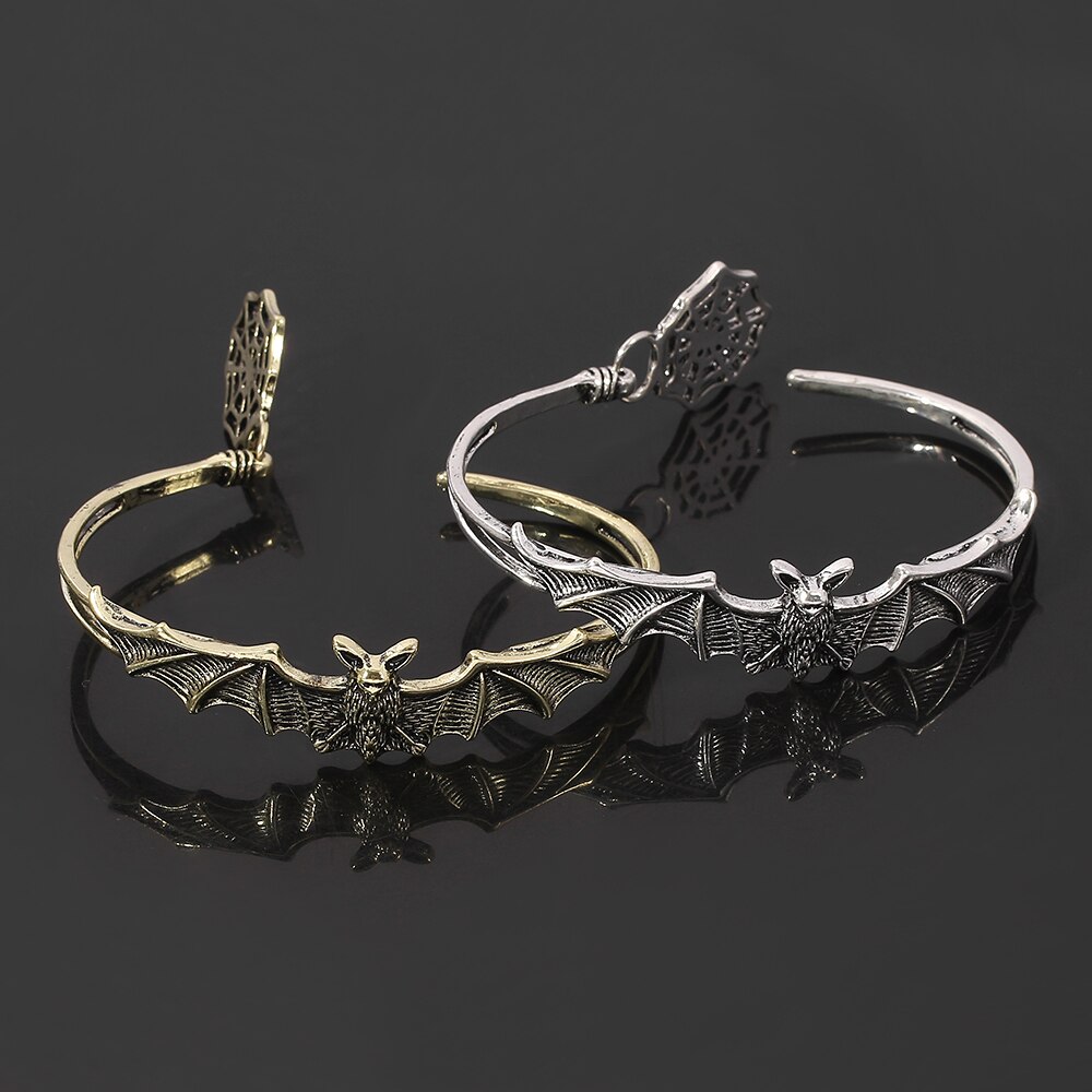 Gothic Vampire Bat Bracelet Women Men Spider Web Charms Cool Punk Halloween Jewelry Cosplay