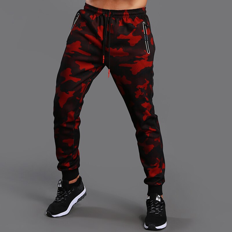 LANTECH Mannen Broek Running Joggers Training Sport Camouflage Sportkleding Fitness Oefening Run Gym Broek Pocket Broek Rits: 3 / S