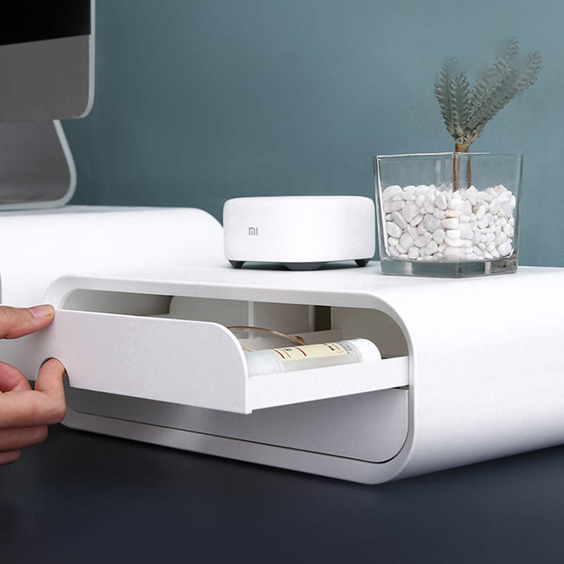 Table Storage Box ABS Ergonomic Laptop Stand Desk Organizer Drawer Monitor Bracket Letter File Holder Home Office Accessories