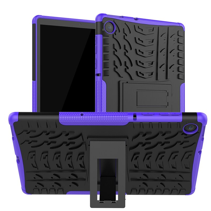 Heavy Duty Hybrid Shockproof Beschermhoes Voor Lenovo Tab M10 Plus 10.3 Fhd TB-X606F TB-X606X Tablet Case + Filmgift: Purple