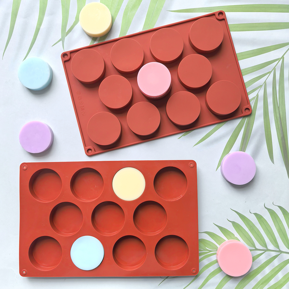 1pc disc baking cake silicone mold DIY chocolate mold sandwich biscuit pancake brownie tray (11 cavities)