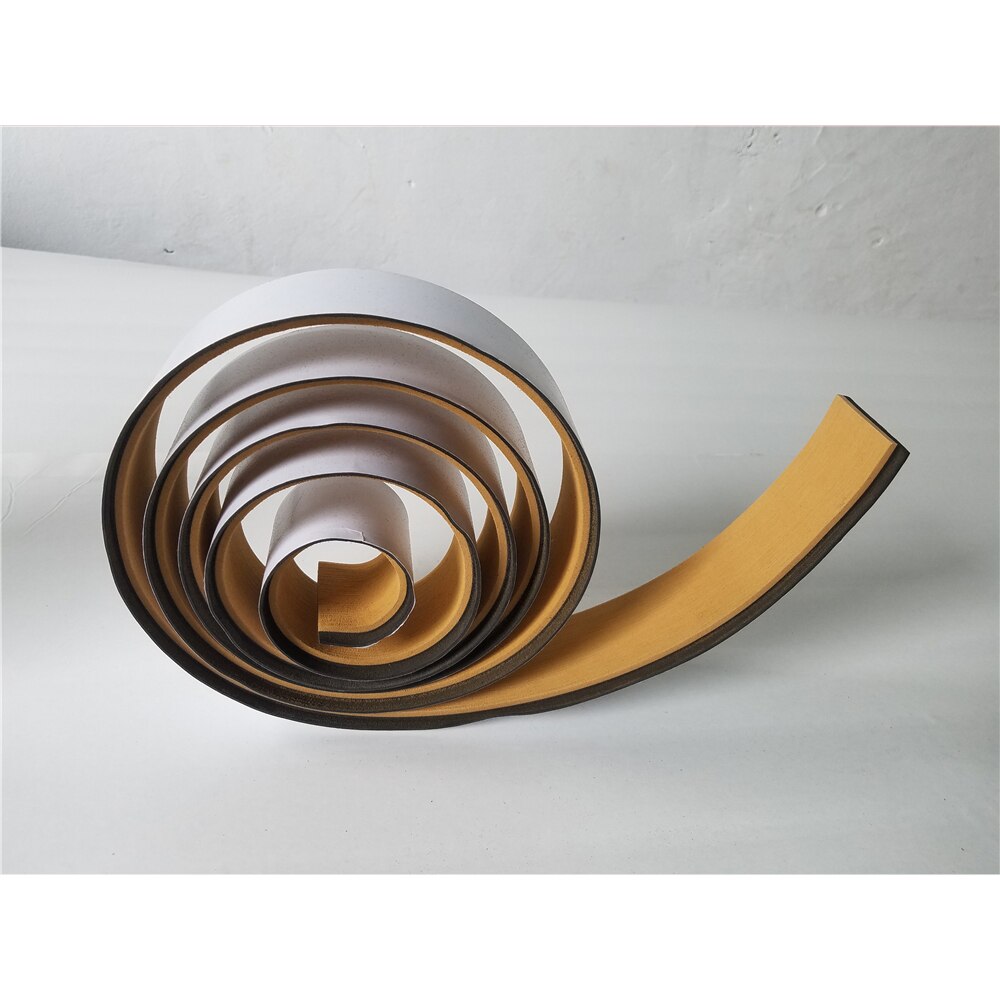 Eva boot teak dek tape rand marine vloerbedekking met zelfklevende geelbruin in zwart 5.8 cm x 240cm accessoires