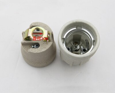 2pcs E27 Ceramic Lamp Cap Screw E40 Lamp Holder Pottery and Porcelain E14 Bases for Ceiling Lamp Retrofit: C Type E27 With Nut