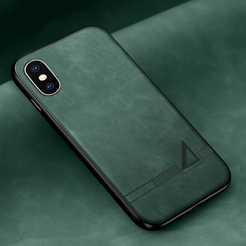 Funda de cuero suave tridimensional para Apple Iphone X XS MAX XR TPU funda de silicona para Apple Iphone X XS MAX XR: Lona / Verde militar