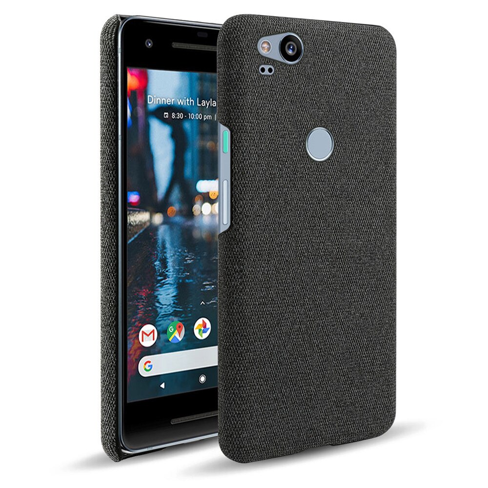 Capa de tecido para google pixel 2, capa slim retrô, capa rígida de telefone para google pixel 2 pixel2 5.0 &quot;, coque funda capa: for Google Pixel 2 / Black