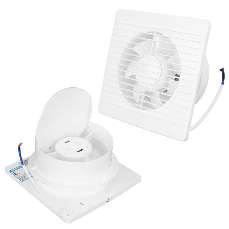 Ventilateur mural à 7 pales avec clapet anti-retour, 220V, pour cuisine et salle de bain