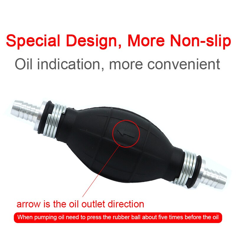 1 stk manuell drivstoffpumpe 8mm gummihånddrivstoffpumpe primer pære drivstoff brukt til biler skip båt marine diesel gass bensin motorolje