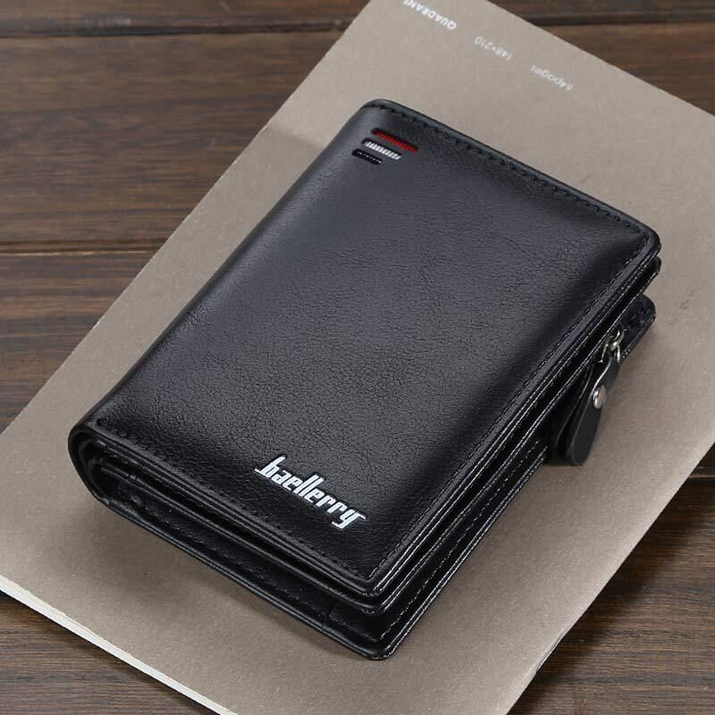 Men Wallets Zipper Card Holder Male Purse PU Leather Coin Holder Wallet