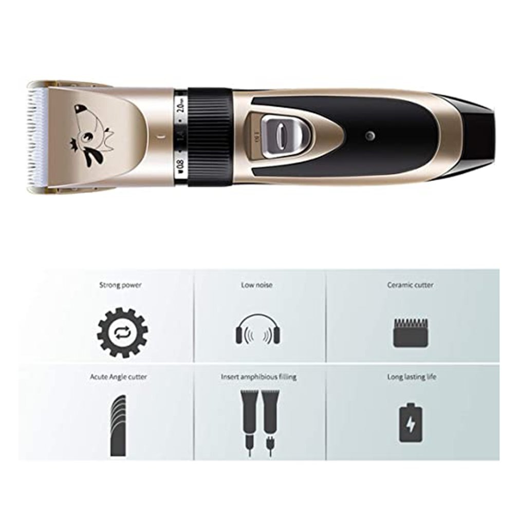 Elektrische tondeuse voor huisdieren, verzorgingsset, oplaadbare tondeuse voor huisdieren, katten en honden, scheerapparaat, tondeuse voor dieren