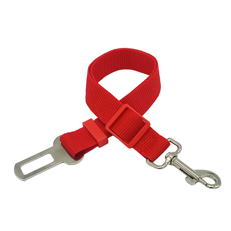1Pcs Lead Leash Reizen Clip Dierbenodigdheden Harnas Nylon/Abs/Legering Voor Kleine Middelgrote Honden Veiligheidsgordel Pure kleur Verstelbare: Rood