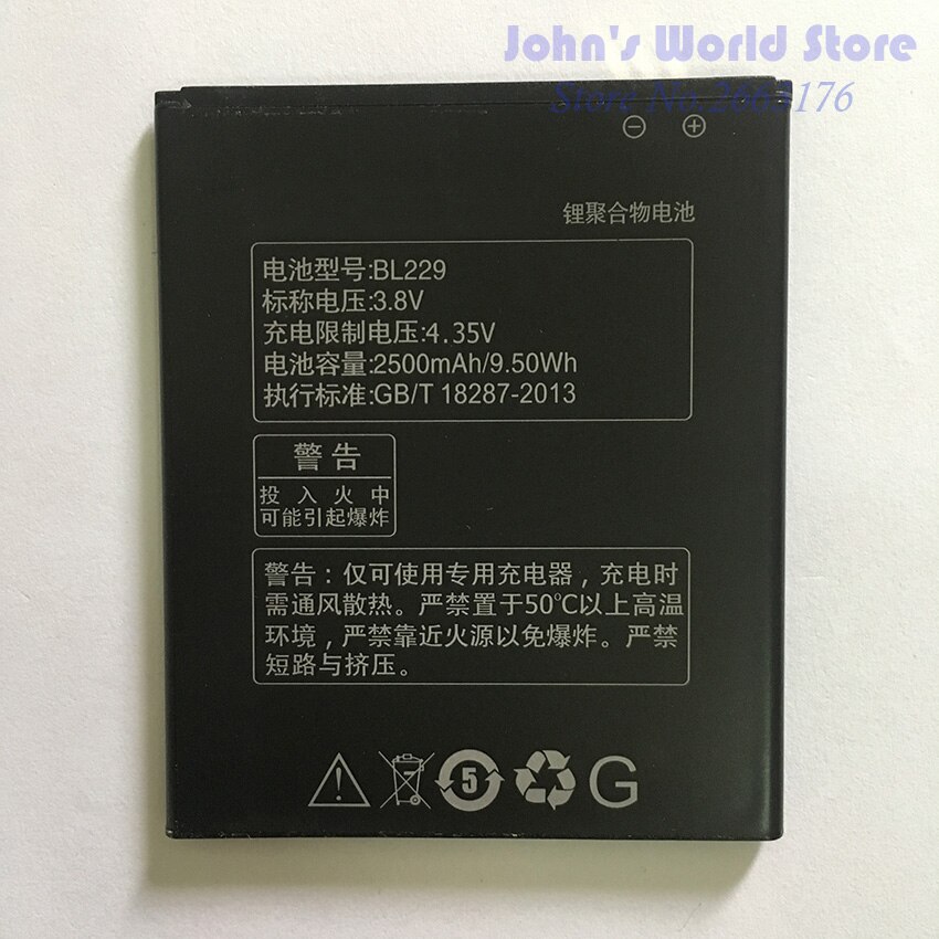 In Voorraad! Voor Lenovo A806 Batterij 2500Mah BL229 Li-On Batterij Voor Lenovo A806 Smartphone