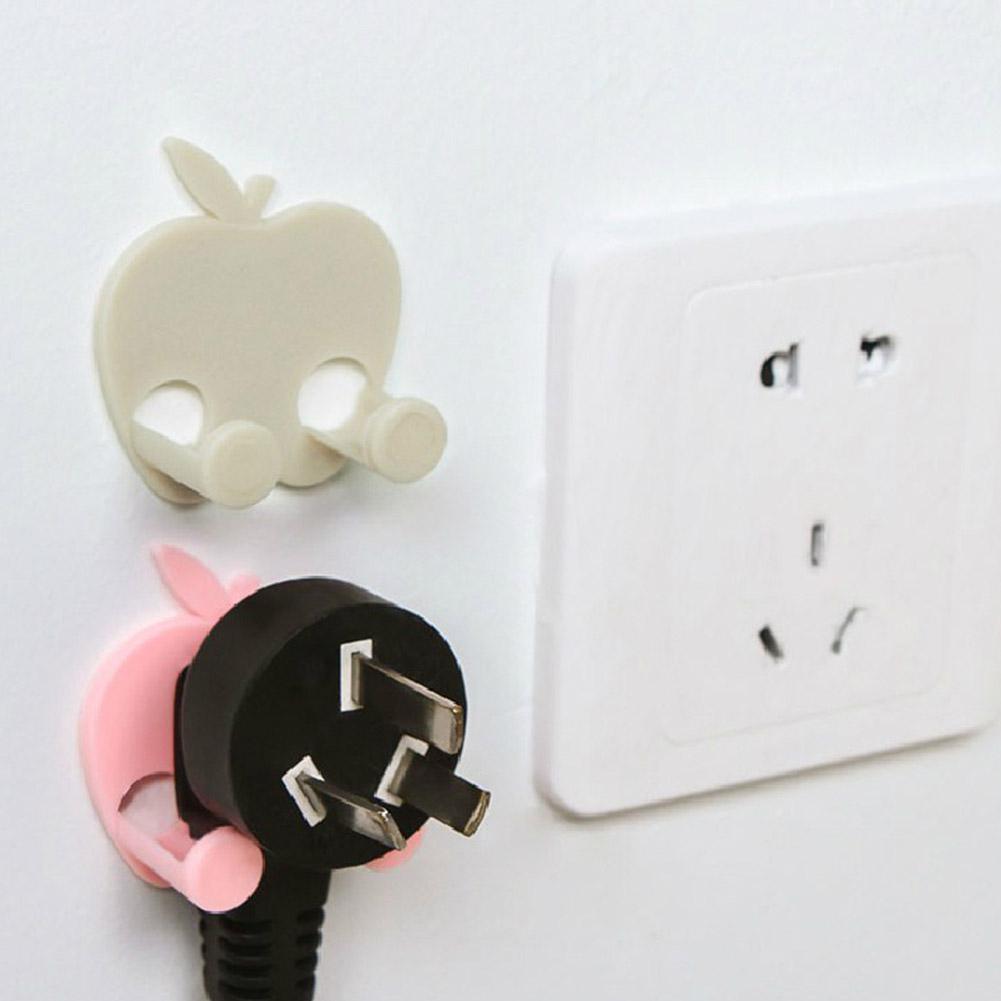 5 stks/set Apple Fruit Vorm Zelfklevende Plug Houder voor Stopcontact Netsnoer Opslag Thuis Organisator Netsnoer Rekken haken