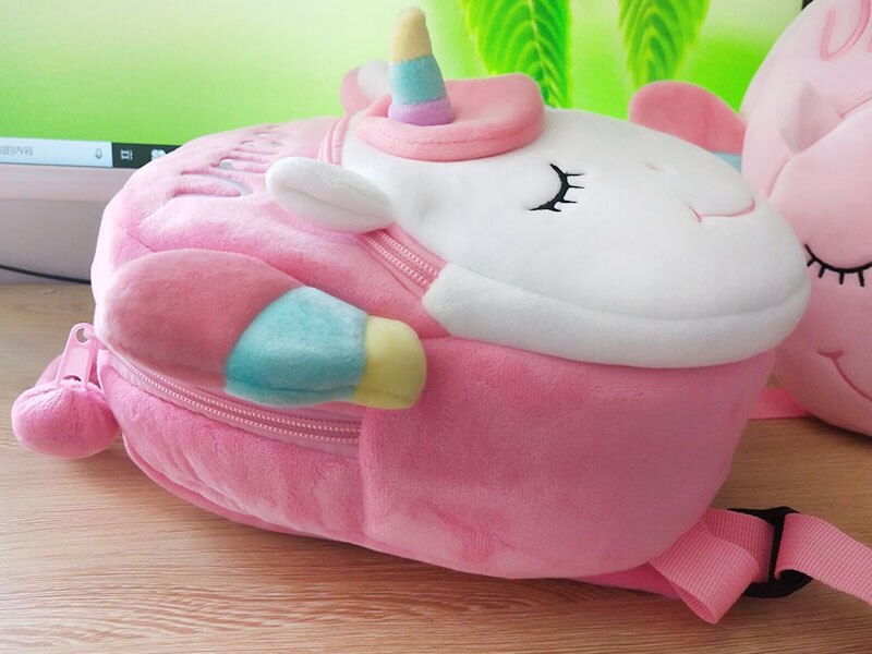 Eenhoorn Pluche Rugzak Voor Peuter Meisje Roze Zoete Kinderen Schooltas Met Rits Kind Cartoon Dier Rugzakken Voor Kawaii
