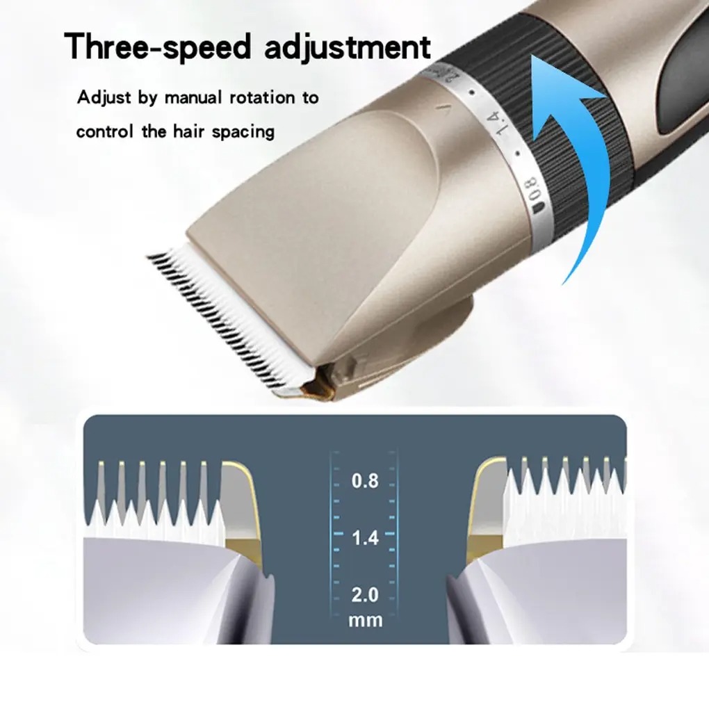 Professionele elektrische kapper tondeuse mannen kapper baardtrimmer oplaadbare tondeuse keramische messen tondeuse