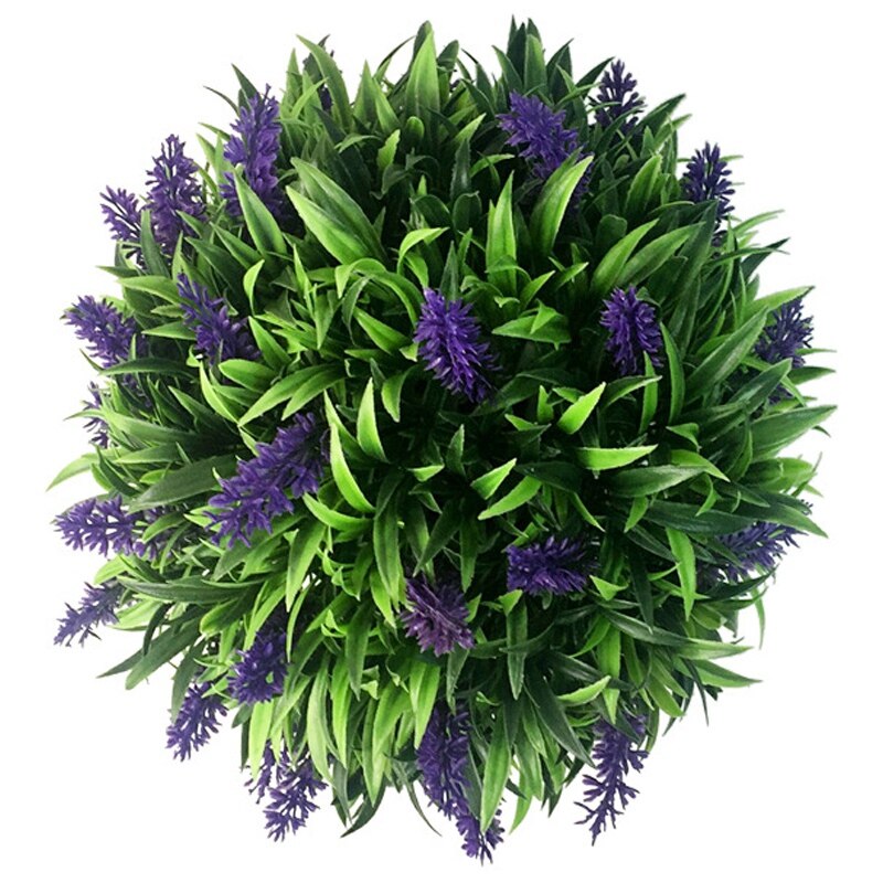 3PCS Artificial Lavender Flower Hanging Basket Plant Purple Topiary Ball Garden Decor 20cm/25cm/30cm
