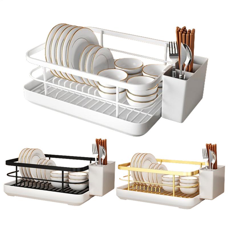 Kitchen Drying Rack Kitchen Dish Storage Rack Countertop Drain Rack With Utensil Holder Drying Dish Rack Kitchen Supplies