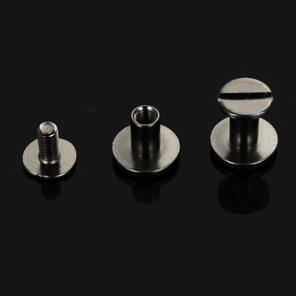 10 stk/pose 5/6.5/ 8mm stropnitter skrue solid sømbolt bogholderi rundhovedskruer til bagagetøj/taske/sko diy læder: Skudmetal / L