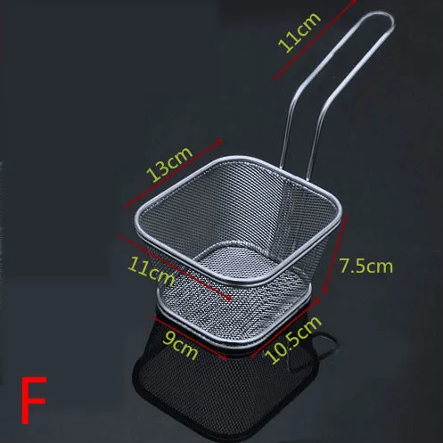 Mini Cesta De Fritação De Aço Inoxidável, Pequena Cesta De Fritação, Tela De Filtro, Lanche Comercial, Dim sum, Quadro De Cesta: YELLOW
