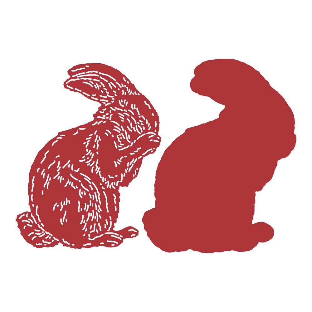 From Afar Telegraph Pole Silver Birch Forest a Fluffle Rabbit Metal Die Cut Set Scrapbooking Decoration Embossing Molds: Rabbits