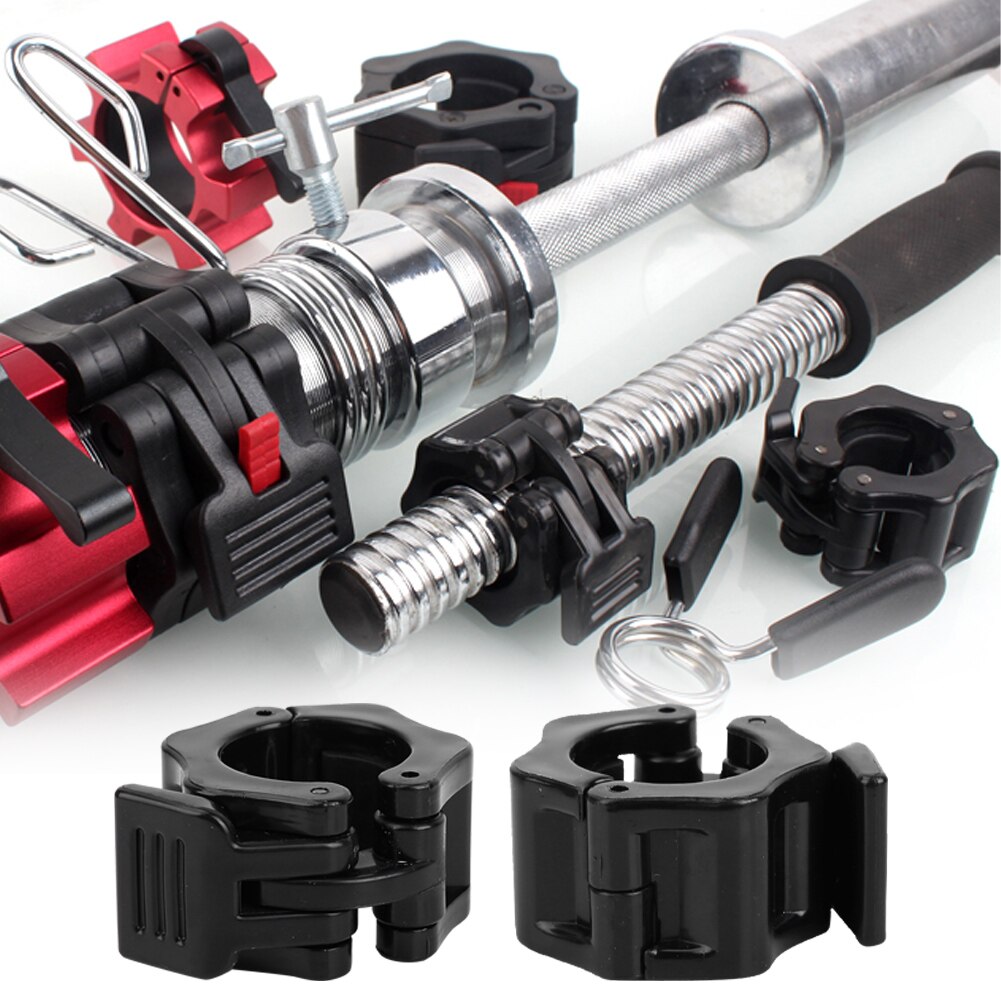 1 Pair 25mm Plastic Barbell Dumbbell Lock Clamp Spring Collar Clip For Training Weightlifting Barbell Bar Plastic Clip
