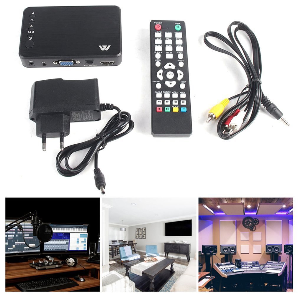 voll HD Medien Spieler Mini Autoplay-voll HD 1920x1080 VGA AV USB Festplatte U Disk SD/SDHC/MMC Karte Neueste F10 Externalplayer