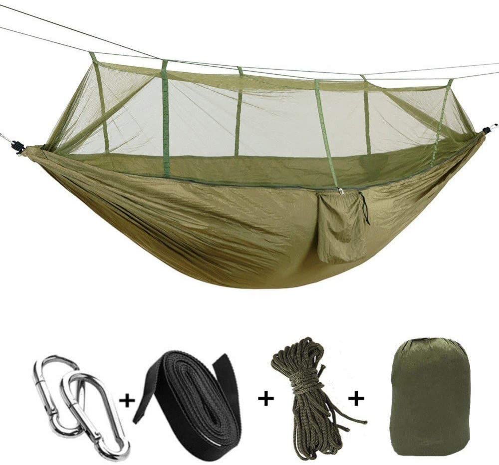 2 personers campinghave hængekøje med myggenet udendørsmøbler seng styrke faldskærmsstof sovegynge bærbar hængende