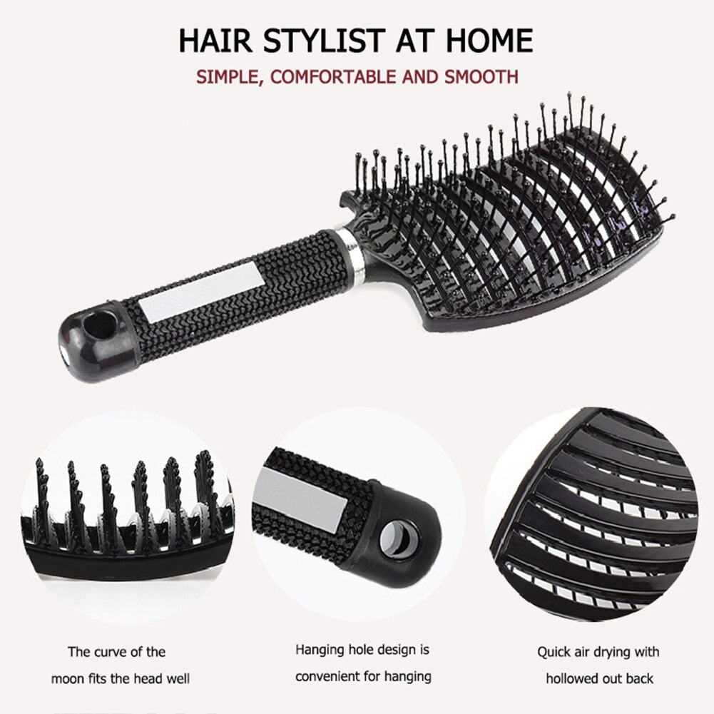 Salon Haarbürste Massager Haar Kamm Frauen Männer Friseur Styling Werkzeug Kopfhaut Tragbare Friseur Gebogene Locken Kamm