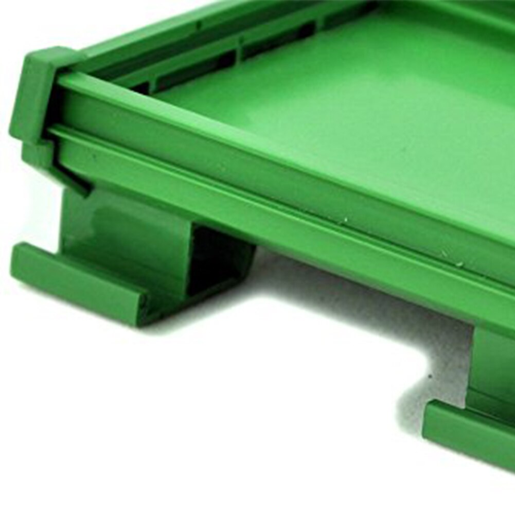 Praktisk holdbart beslag adapterholder grøn pvc-kortmodul din-skinneholder pcb-holder