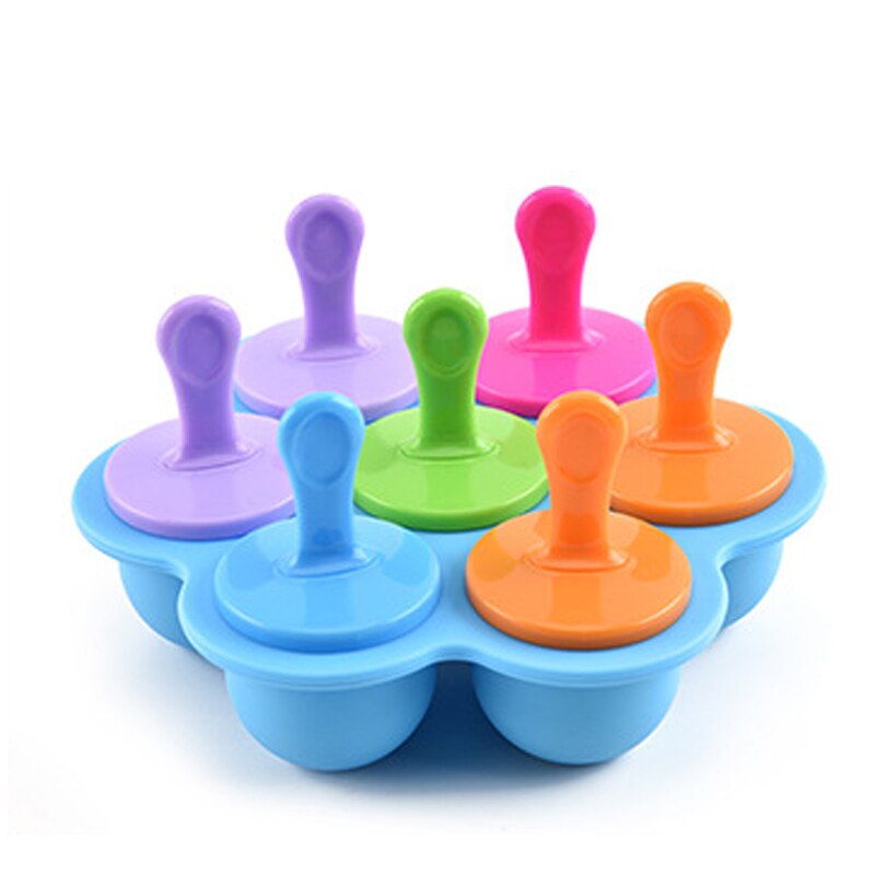 Silikonowe lód wyskakuje forma mini lody piłka foremka robić lodów na patyku formy robić lodów owoce potrząsnąć lód forma na krem dziecko DIY suplement diety narzędzie: niebieski