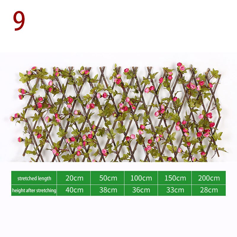 Clôture rétractable artificielle pour plantes de jardin, Simulation de fleurs, feuilles, décoration de jardin, écran de protection en treillis: 9