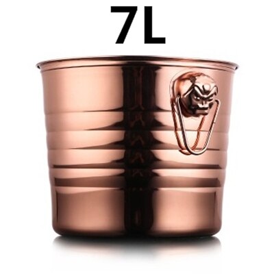 3l/5l/7l tigerhuvud i rostfritt stål ishink vin champagne vinkylare flaska kylare champagne öl kylare isfat: Koppar 7l