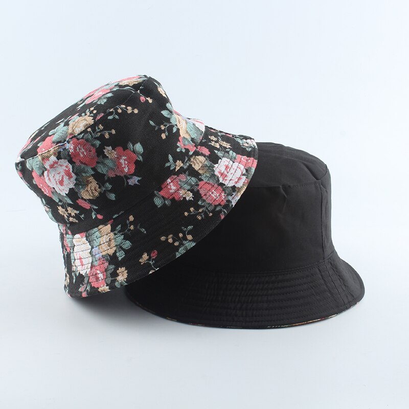 Summer Coconut Tree Flower Printed Fisherman Caps Panama Bucket Hat Reversible Gorro Pescador Men Women