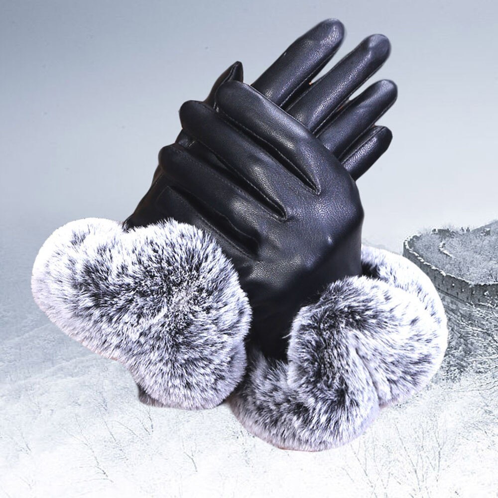 Guantes de piel de cordero para mujer, Guantes de piel de cordero, térmicos, a la , para Otoño e Invierno