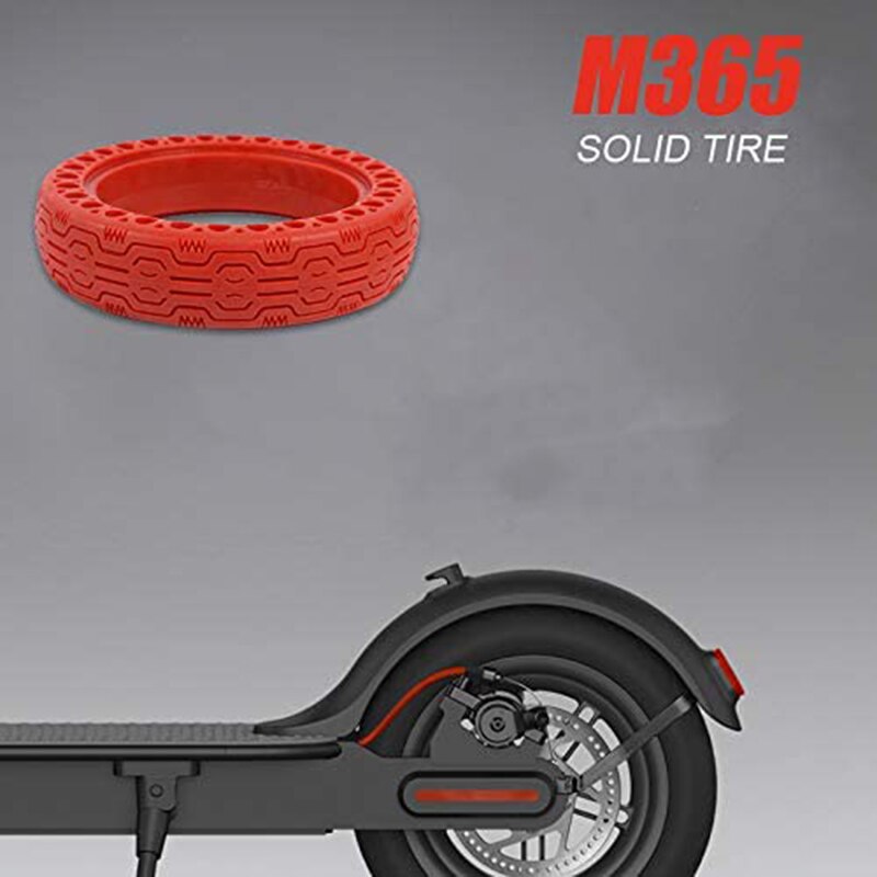 2 stk 8.5- tommers elektrisk scooter slitesterk anti-eksplosjon dekk slangeløst fast dekk til xiaomi mijia  m365/ ninebot rød