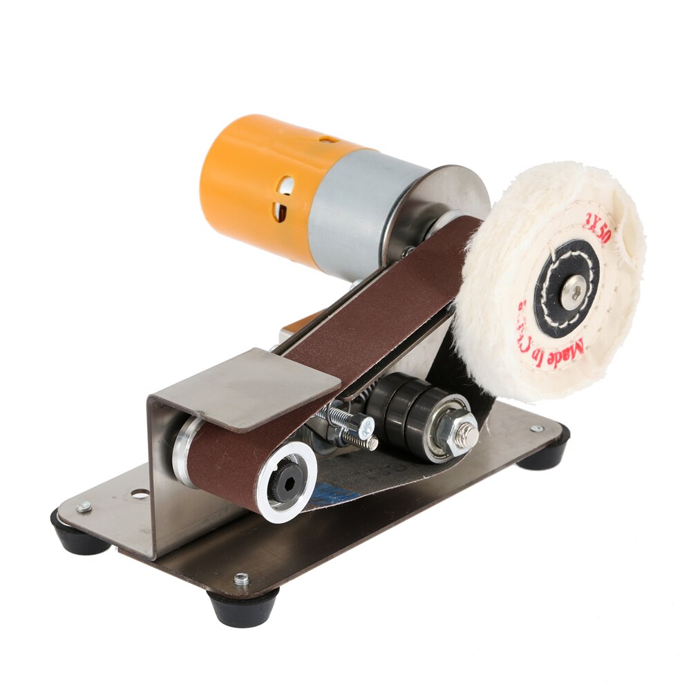 Mini Electric Belt Sander 15 Degree Edges Sharpener with 10 Abrasive Belt Multifunction Cutter Edges Polishing Grinding Machine