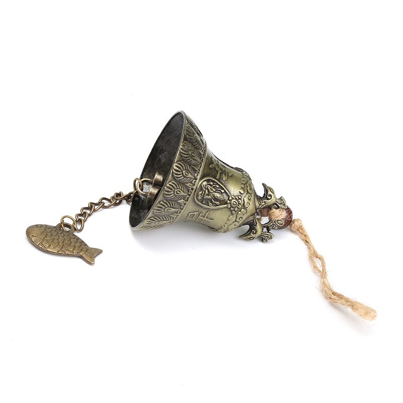 Vintage suspendu vent carillon chinois cloche bénédiction bonne chance Fortune paon chinois un Ji caractère décoration de la maison artisanat