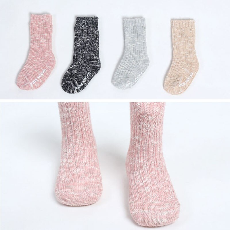 Mixed Color Knitted Baby Socks Autumn Winter Soft Warm Infant Socks Newborn Toddler Ankle Length Thick Socks Girls 0-2T