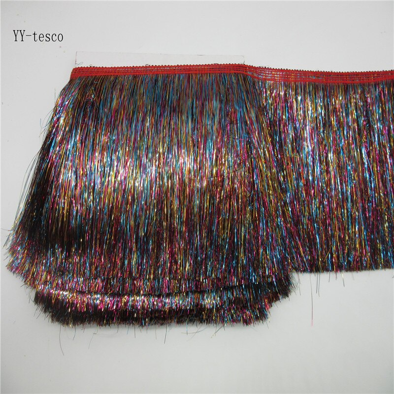 Cinta de encaje con flecos de zafiro, 10 metros, 20cm de ancho, adorno de flecos y borlas para vestido Latino DIY, accesorios de ropa de escenario: 10 Meters / color