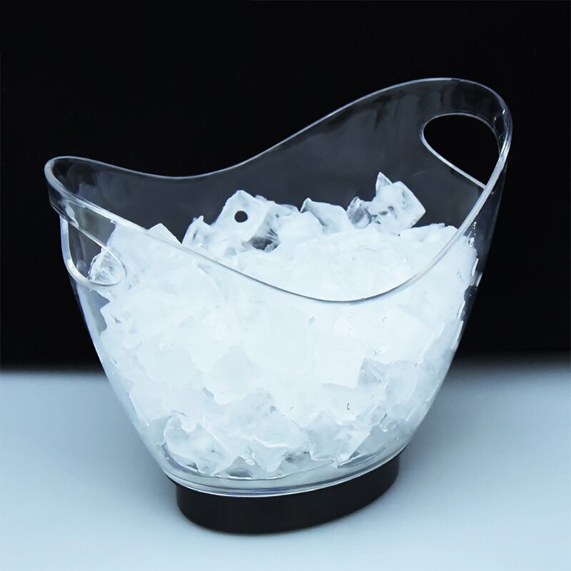 Portable Ice Bucket Waterproof 7 Color LED Ice Bucket Nightclub Bar Party Champagne Wine Bucket Transparent Light Wine Barrel