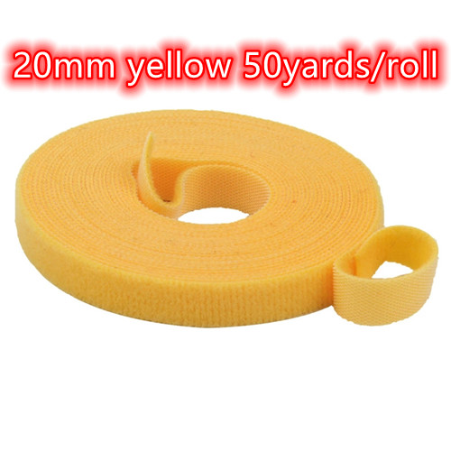 25/50Yards Sticker Tape 20Mm Nylon Adhesive Haken Loops Fastener Tape Terug Naar Zelf Naaien Craft diy Kabelbinders Accessoires: 20mm yellow 50yards