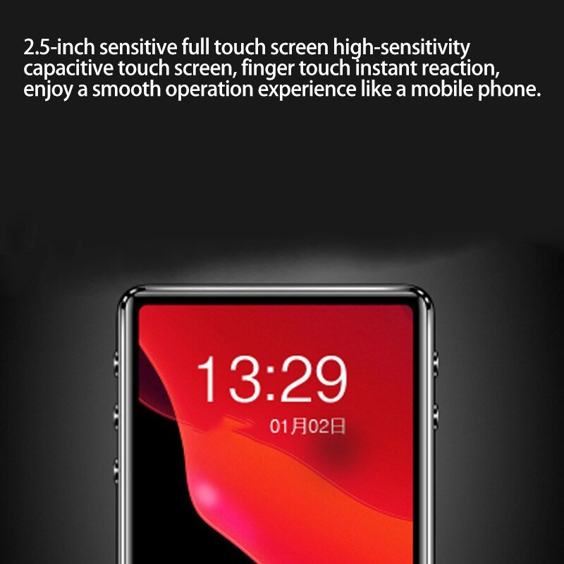 IQQ-REPRODUCTOR MP3 completo para estudiantes, Walkman MP4 con Bluetooth, versión en inglés, MP5 ultradelgado, 2,5 pulgadas