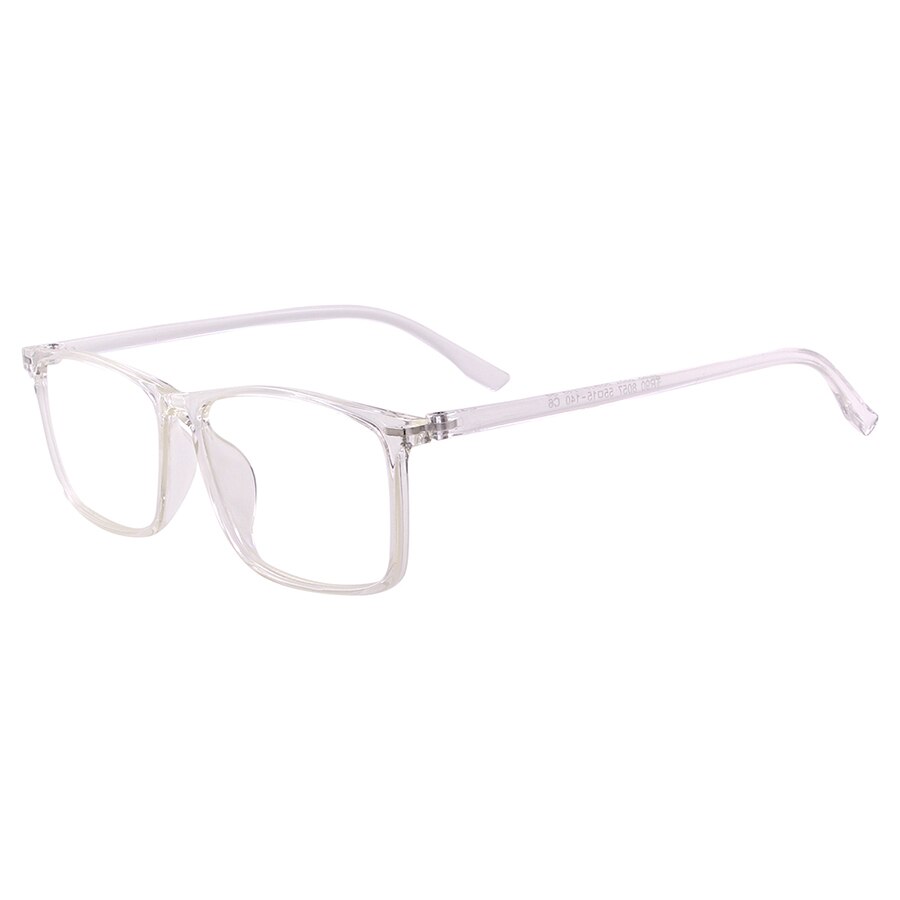Men Women Transparent Plastic Rx Spectacle Frame Flexible Full Rim Square TR90 Glasses For Progressive Myopia Reading Lenses: Transparent