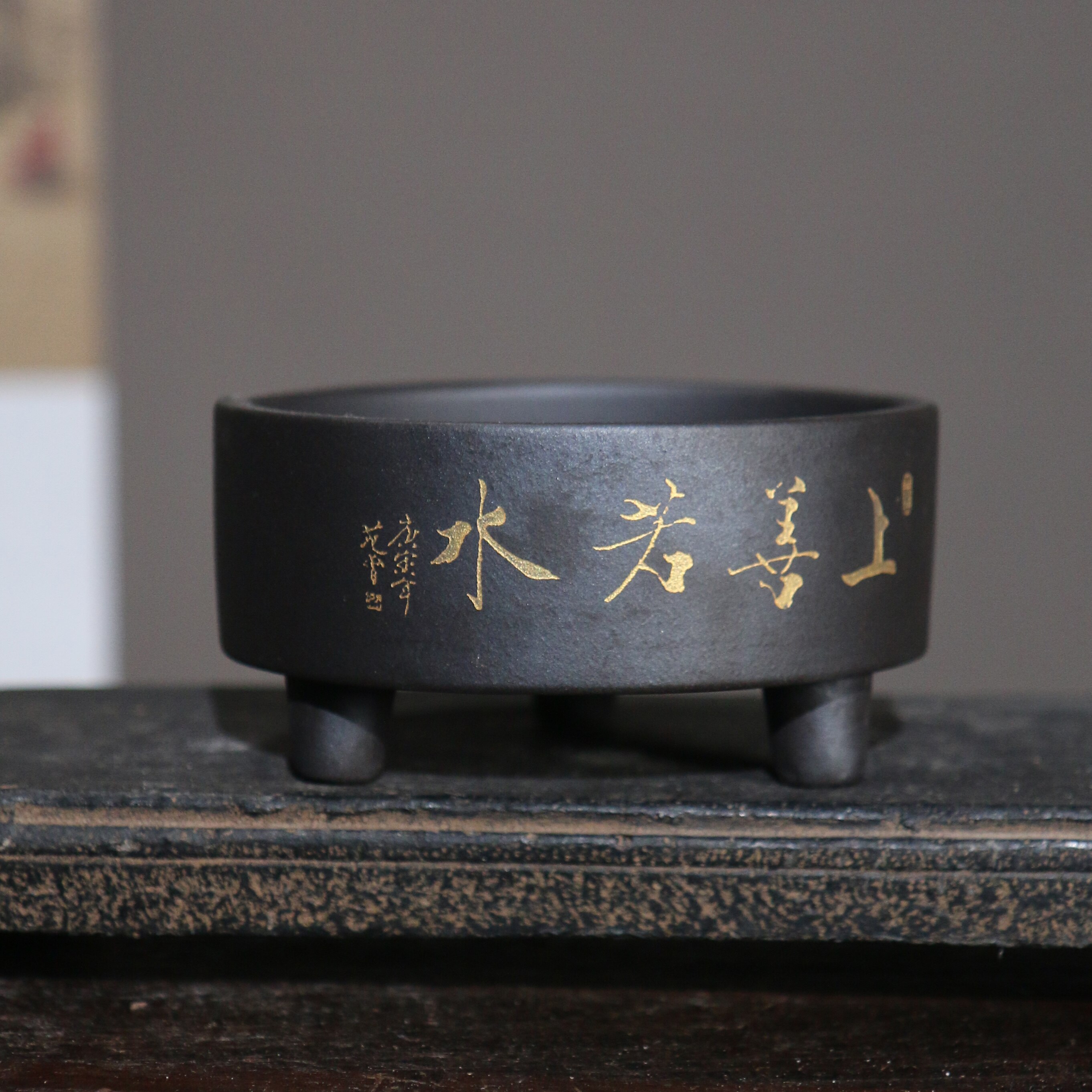 Yixing – Pot de bonsaï à trois pattes en argile violette, fait-main, succulente fleur chinoise avec trou, LC369: color3