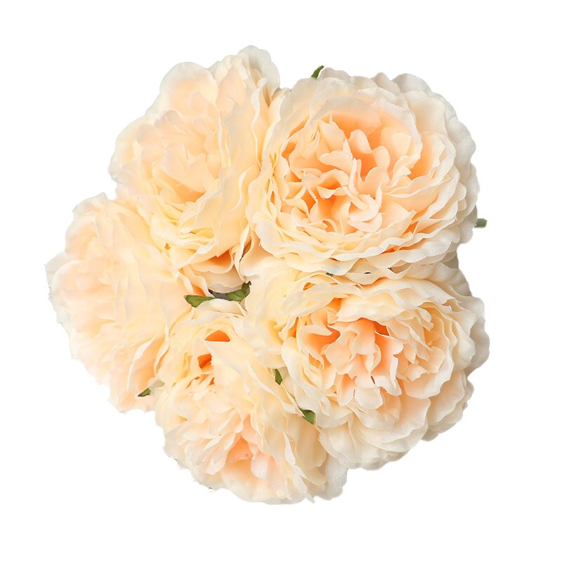 Lovegrace 1 buket 5 bryllupper kunstig pæon hortensia familie bryllupsfest fødselsdag blomsterdekoration: Champagne