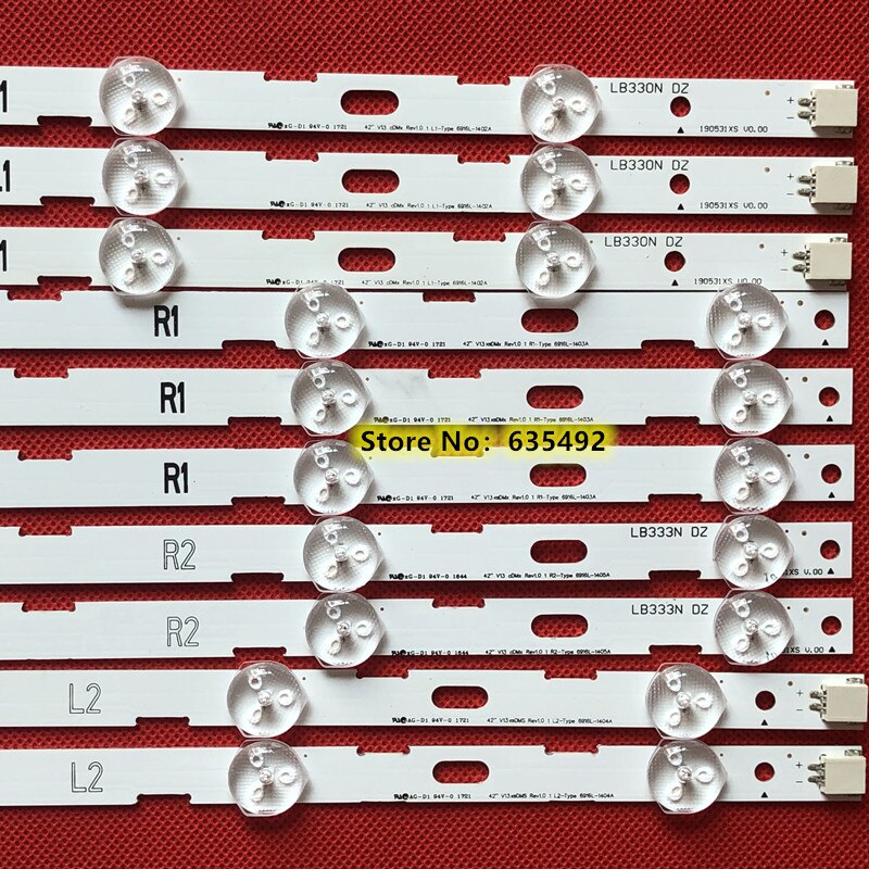 839mm LED Backlight strip 10leds For LG 42 inch LCD TV 42LN5200 6916L-1402A 6916L-1403A 6916L-1404A 6916L-1405A 42 V13 cDMS