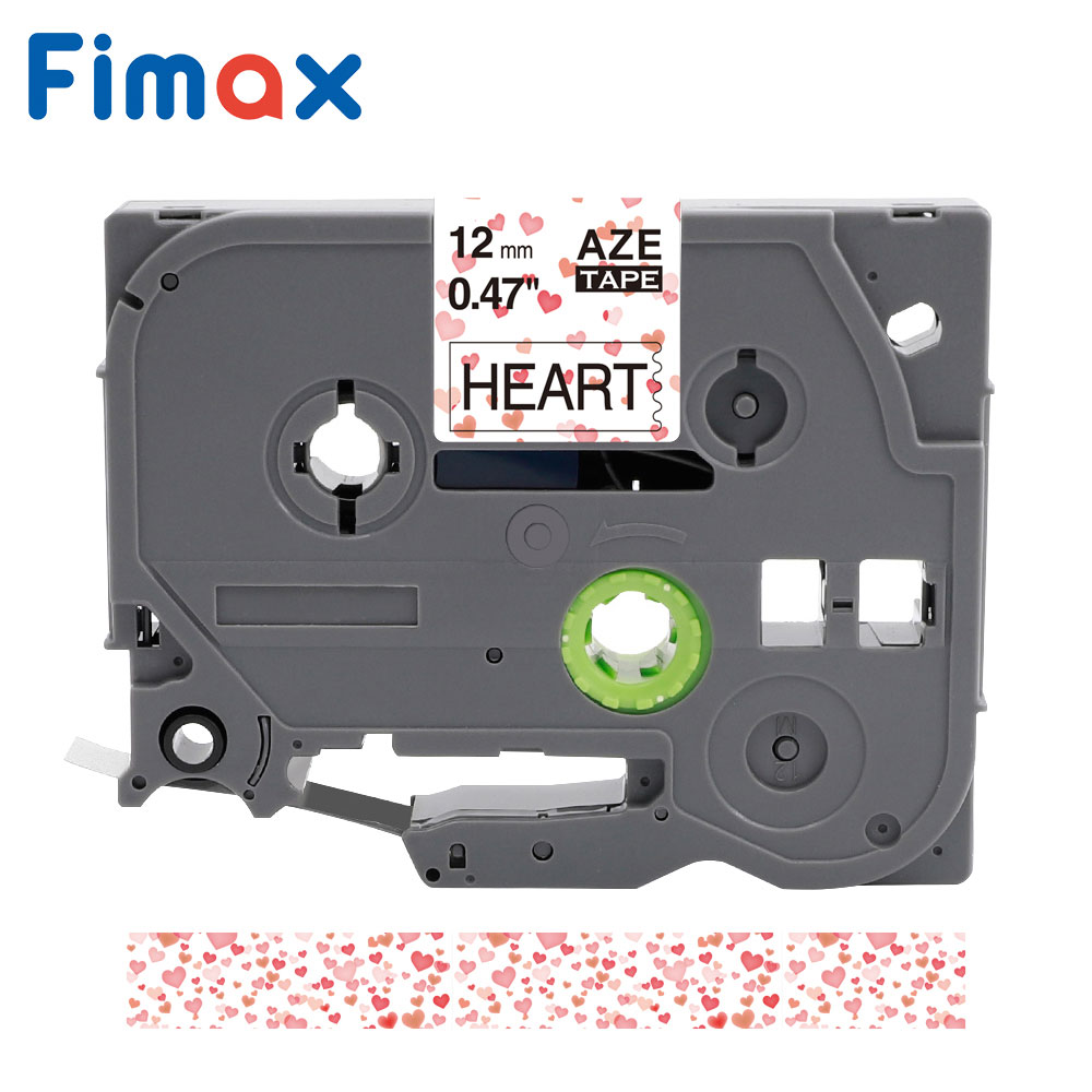 Fimax tze231 Tze-231 tz tape Multicolor Pattern 12mm Compatible for Brother p-touch printer Tz-231 TZ231 for Brother label Maker: Red Heart White Back